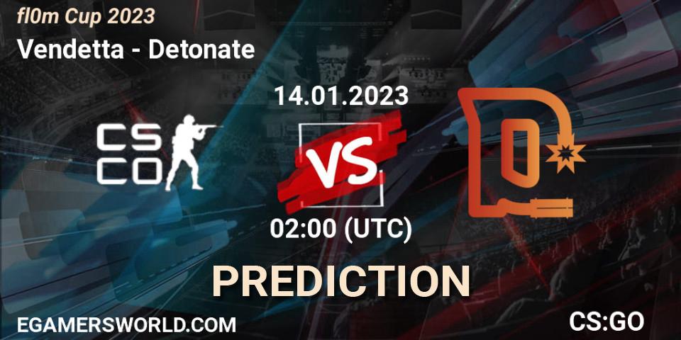 Vendetta vs Detonate: Betting TIp, Match Prediction. 14.01.23. CS2 (CS:GO), fl0m Cup 2023