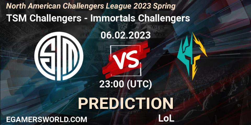 TSM Challengers vs Immortals Challengers: Betting TIp, Match Prediction. 06.02.23. LoL, NACL 2023 Spring - Group Stage