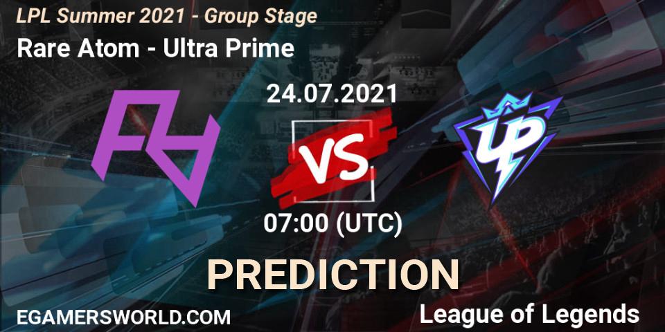 Rare Atom vs Ultra Prime: Betting TIp, Match Prediction. 24.07.21. LoL, LPL Summer 2021 - Group Stage