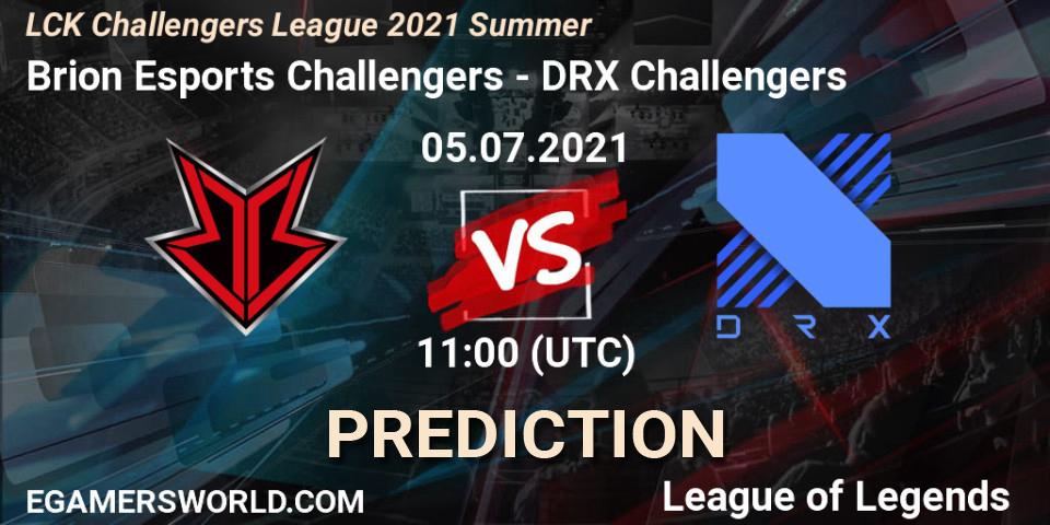 Brion Esports Challengers vs DRX Challengers: Betting TIp, Match Prediction. 05.07.2021 at 11:00. LoL, LCK Challengers League 2021 Summer