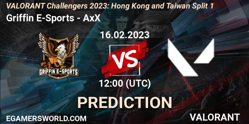 Griffin E-Sports vs AxX: Betting TIp, Match Prediction. 16.02.2023 at 12:00. VALORANT, VALORANT Challengers 2023: Hong Kong and Taiwan Split 1