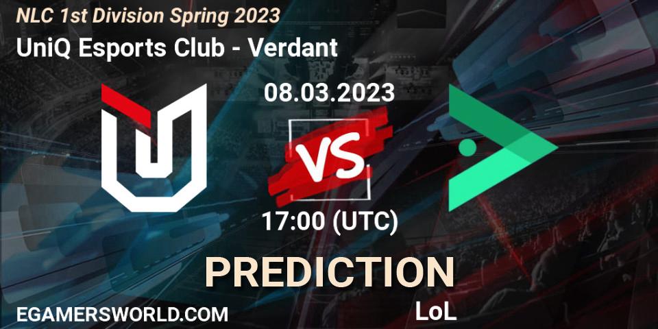 UniQ Esports Club vs Verdant: Betting TIp, Match Prediction. 14.02.23. LoL, NLC 1st Division Spring 2023