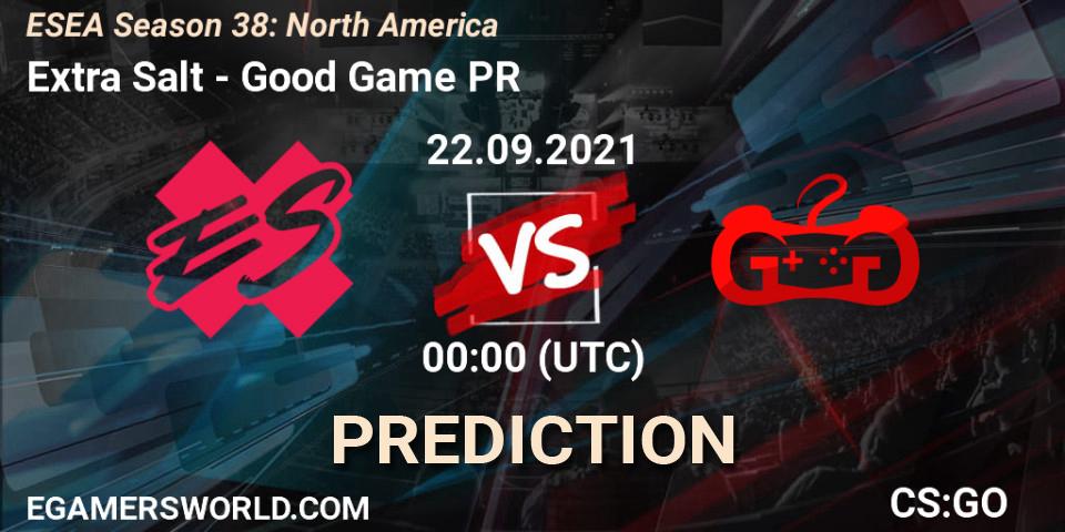 Extra Salt vs Good Game PR: Betting TIp, Match Prediction. 27.09.21. CS2 (CS:GO), ESEA Season 38: North America 