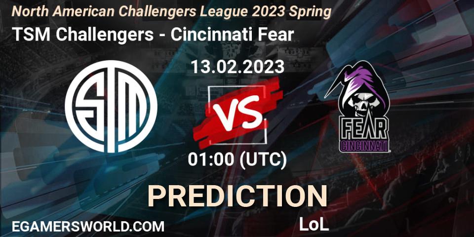 TSM Challengers vs Cincinnati Fear: Betting TIp, Match Prediction. 13.02.23. LoL, NACL 2023 Spring - Group Stage