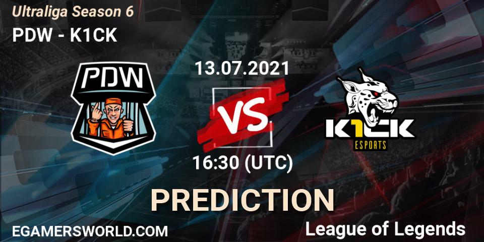 PDW vs K1CK: Betting TIp, Match Prediction. 13.07.21. LoL, Ultraliga Season 6