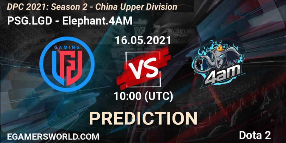 PSG.LGD vs Elephant.4AM: Betting TIp, Match Prediction. 16.05.21. Dota 2, DPC 2021: Season 2 - China Upper Division