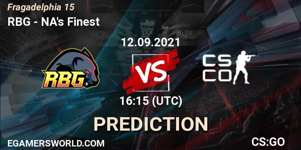 RBG vs NA's Finest: Betting TIp, Match Prediction. 12.09.2021 at 16:30. Counter-Strike (CS2), Fragadelphia 15