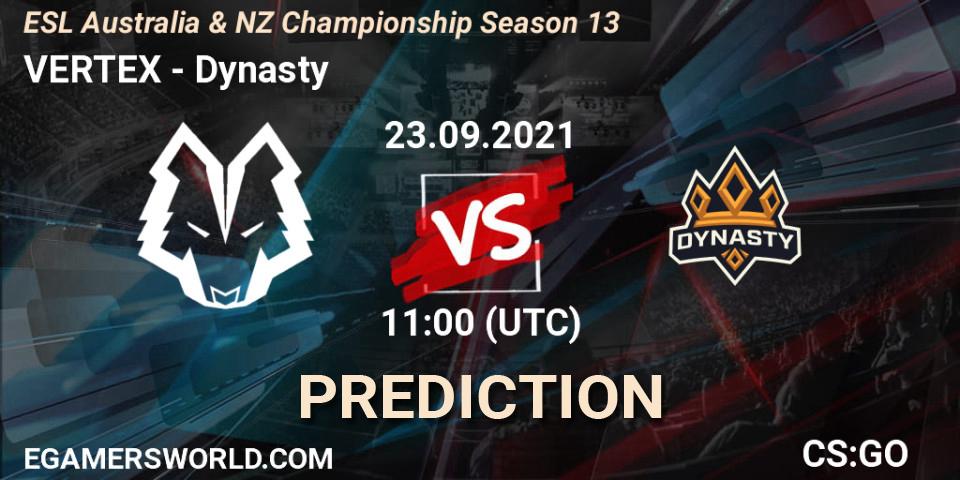 VERTEX vs Ground Zero: Betting TIp, Match Prediction. 23.09.21. CS2 (CS:GO), ESL Australia & NZ Championship Season 13