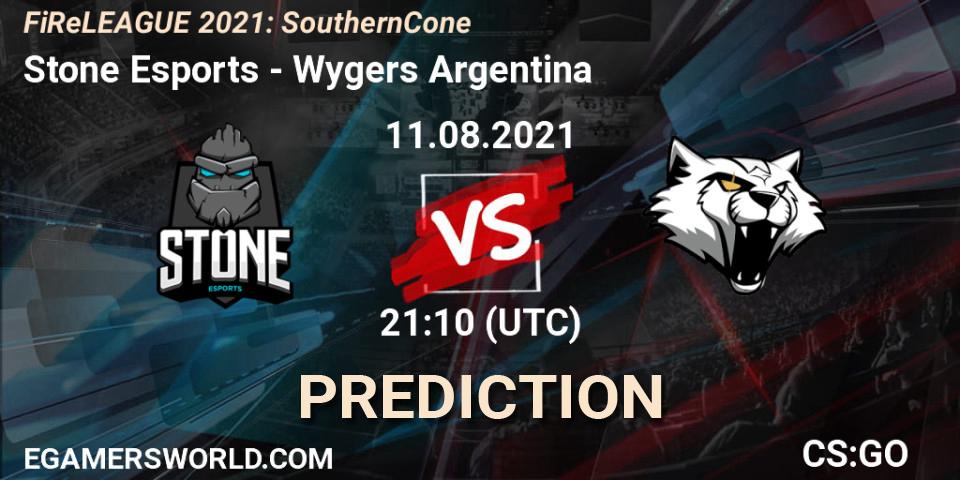 Stone Esports vs Wygers Argentina: Betting TIp, Match Prediction. 12.08.2021 at 21:10. Counter-Strike (CS2), FiReLEAGUE 2021: Southern Cone