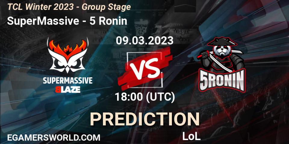 SuperMassive vs 5 Ronin: Betting TIp, Match Prediction. 16.03.23. LoL, TCL Winter 2023 - Group Stage