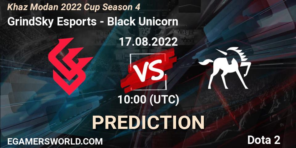 GrindSky Esports vs Black Unicorn: Betting TIp, Match Prediction. 17.08.2022 at 10:00. Dota 2, Khaz Modan 2022 Cup Season 4