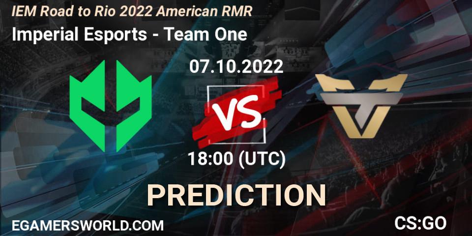 Imperial Esports vs Team One: Betting TIp, Match Prediction. 07.10.22. CS2 (CS:GO), IEM Road to Rio 2022 American RMR