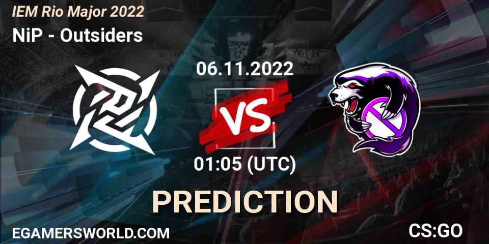 NiP vs Outsiders: Betting TIp, Match Prediction. 06.11.2022 at 01:20. Counter-Strike (CS2), IEM Rio Major 2022