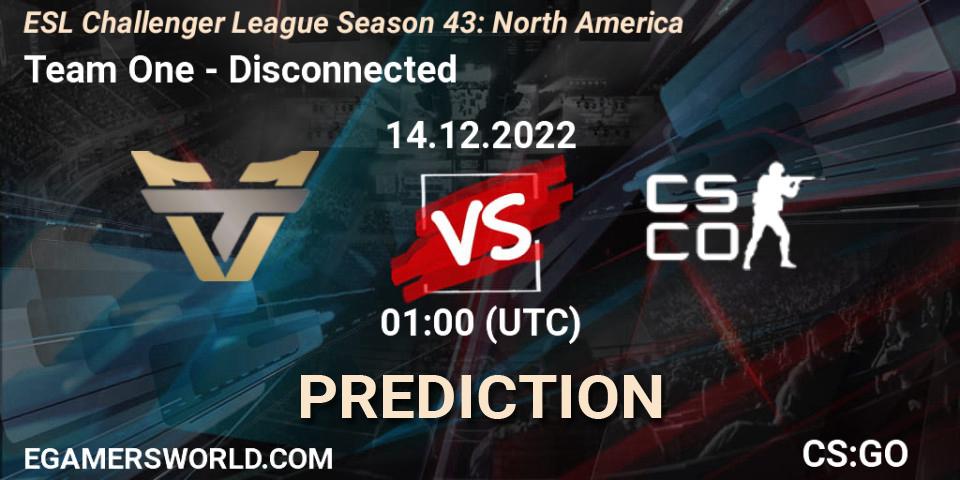 Team One vs Disconnected: Betting TIp, Match Prediction. 14.12.22. CS2 (CS:GO), ESL Challenger League Season 43: North America