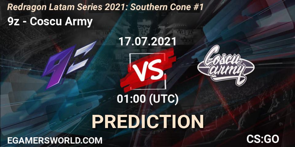 9z vs Coscu Army: Betting TIp, Match Prediction. 16.07.2021 at 22:10. Counter-Strike (CS2), Redragon Latam Series 2021: Southern Cone #1