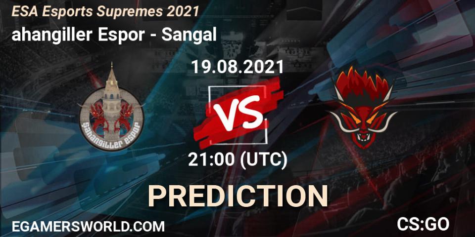Şahangiller Espor vs Sangal: Betting TIp, Match Prediction. 20.08.2021 at 15:20. Counter-Strike (CS2), ESA Esports Supremes 2021