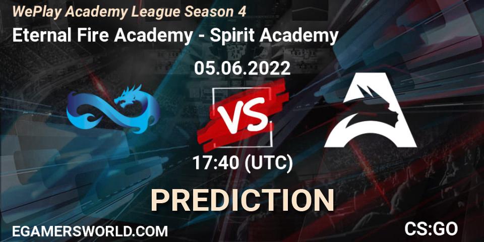 Eternal Fire Academy vs Spirit Academy: Betting TIp, Match Prediction. 05.06.2022 at 18:45. Counter-Strike (CS2), WePlay Academy League Season 4