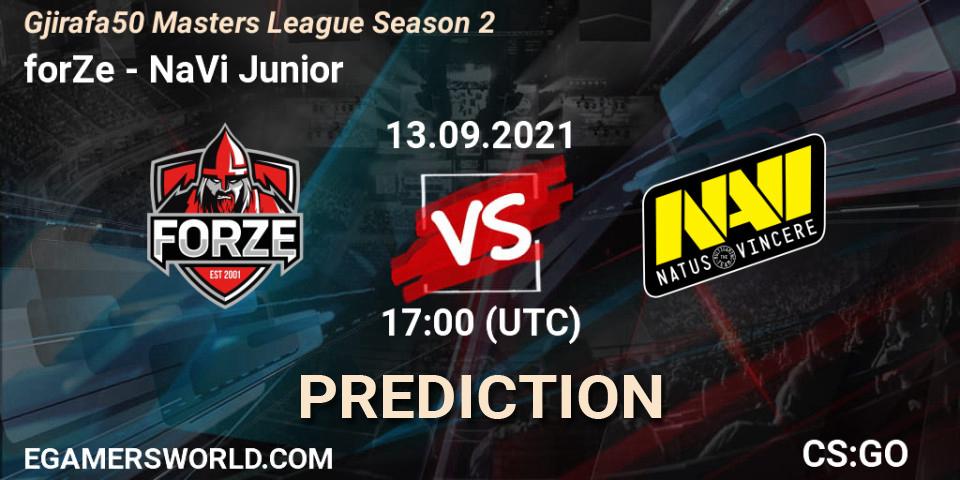 forZe vs NaVi Junior: Betting TIp, Match Prediction. 13.09.21. CS2 (CS:GO), Gjirafa50 Masters League Season 2
