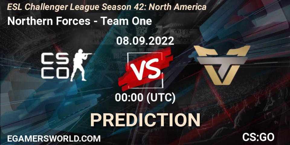 Northern Forces vs Team One: Betting TIp, Match Prediction. 16.09.22. CS2 (CS:GO), ESL Challenger League Season 42: North America