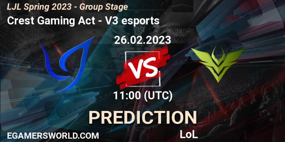 Crest Gaming Act vs V3 esports: Betting TIp, Match Prediction. 26.02.23. LoL, LJL Spring 2023 - Group Stage
