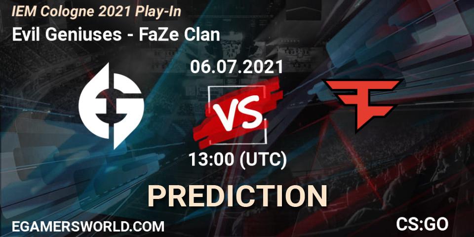 Evil Geniuses vs FaZe Clan: Betting TIp, Match Prediction. 06.07.21. CS2 (CS:GO), IEM Cologne 2021 Play-In