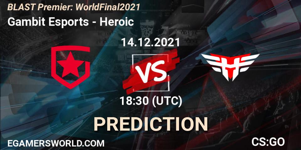 Gambit Esports vs Heroic: Betting TIp, Match Prediction. 14.12.21. CS2 (CS:GO), BLAST Premier: World Final 2021