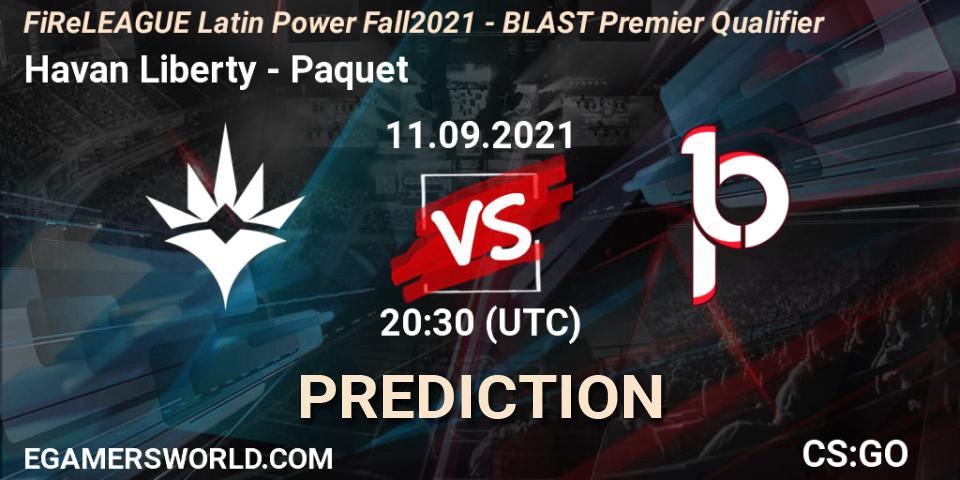 Havan Liberty vs Paquetá: Betting TIp, Match Prediction. 11.09.2021 at 21:00. Counter-Strike (CS2), FiReLEAGUE Latin Power Fall 2021 - BLAST Premier Qualifier