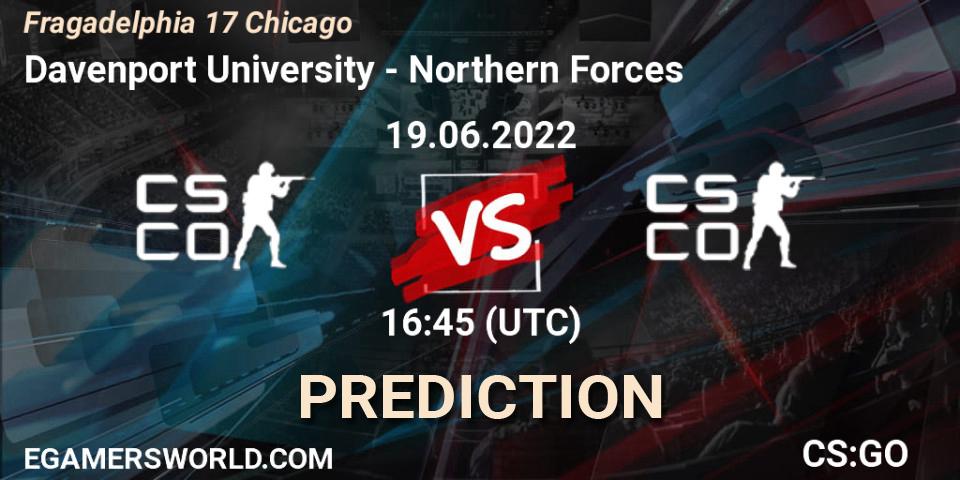 Davenport University vs Northern Forces: Betting TIp, Match Prediction. 19.06.2022 at 17:00. Counter-Strike (CS2), Fragadelphia 17 Chicago