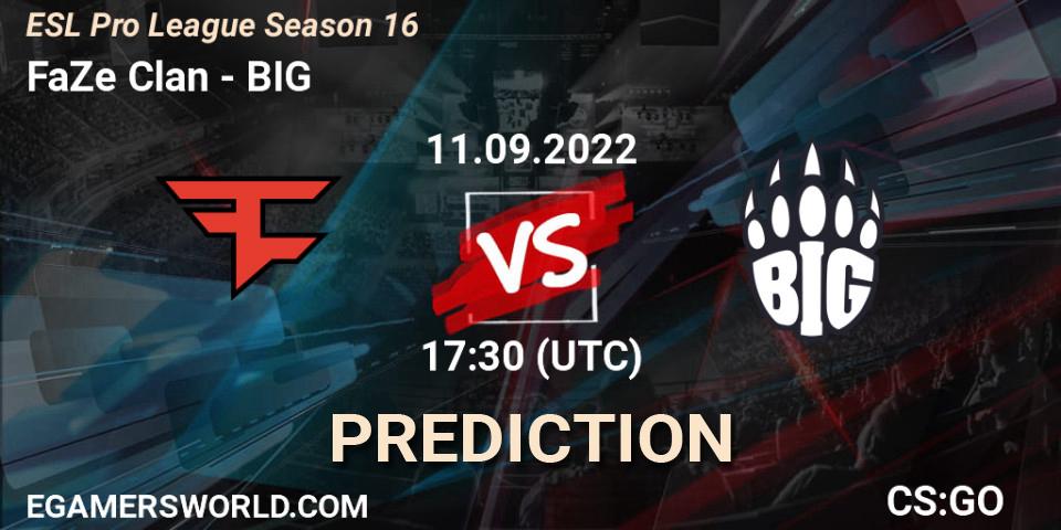 FaZe Clan vs BIG: Betting TIp, Match Prediction. 11.09.22. CS2 (CS:GO), ESL Pro League Season 16
