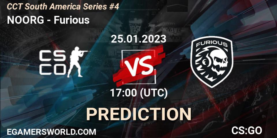NOORG vs Furious: Betting TIp, Match Prediction. 25.01.2023 at 17:00. Counter-Strike (CS2), CCT South America Series #4