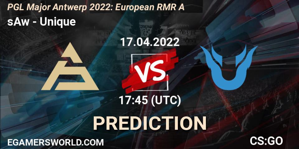 sAw vs Unique: Betting TIp, Match Prediction. 17.04.22. CS2 (CS:GO), PGL Major Antwerp 2022: European RMR A