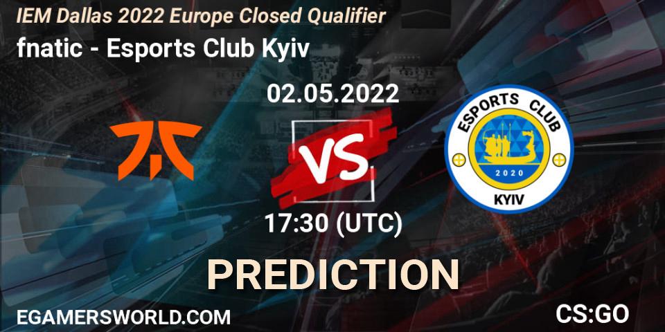 fnatic vs Esports Club Kyiv: Betting TIp, Match Prediction. 02.05.2022 at 17:30. Counter-Strike (CS2), IEM Dallas 2022 Europe Closed Qualifier