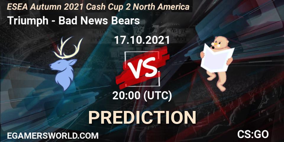 Triumph vs Bad News Bears: Betting TIp, Match Prediction. 17.10.21. CS2 (CS:GO), ESEA Autumn 2021 Cash Cup 2 North America