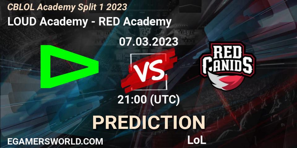 LOUD Academy vs RED Academy: Betting TIp, Match Prediction. 07.03.2023 at 21:00. LoL, CBLOL Academy Split 1 2023