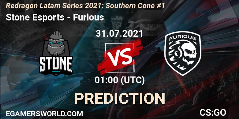 Stone Esports vs Furious: Betting TIp, Match Prediction. 31.07.2021 at 00:45. Counter-Strike (CS2), Redragon Latam Series 2021: Southern Cone #1