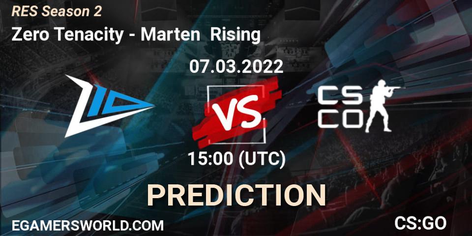 Zero Tenacity vs Marten Rising: Betting TIp, Match Prediction. 07.03.2022 at 15:00. Counter-Strike (CS2), RES Season 2