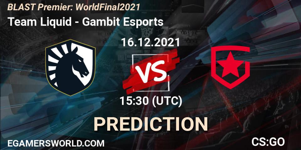 Team Liquid vs Gambit Esports: Betting TIp, Match Prediction. 16.12.21. CS2 (CS:GO), BLAST Premier: World Final 2021