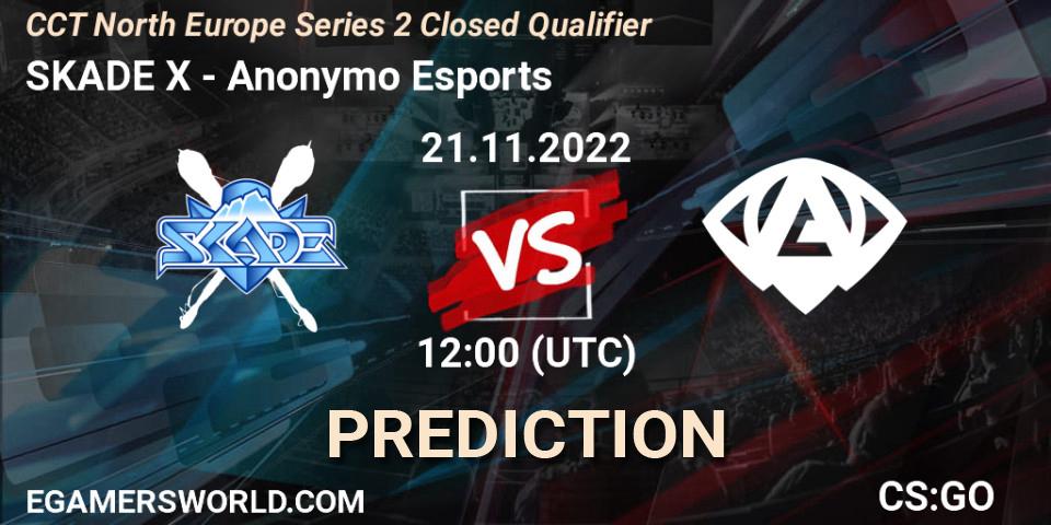 SKADE X vs Anonymo Esports: Betting TIp, Match Prediction. 21.11.2022 at 12:00. Counter-Strike (CS2), CCT North Europe Series 2 Closed Qualifier