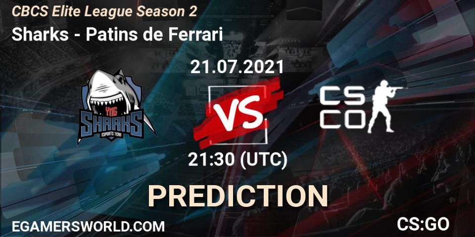 Sharks vs Patins de Ferrari: Betting TIp, Match Prediction. 21.07.2021 at 21:30. Counter-Strike (CS2), CBCS Elite League Season 2