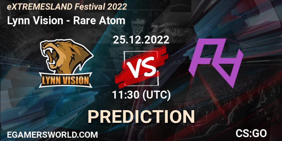Lynn Vision vs Rare Atom: Betting TIp, Match Prediction. 25.12.2022 at 12:00. Counter-Strike (CS2), eXTREMESLAND Festival 2022