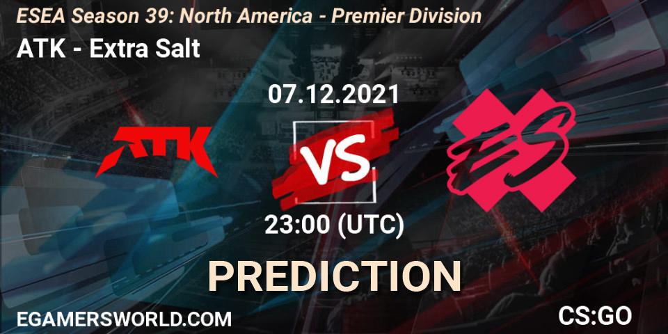 ATK vs Extra Salt: Betting TIp, Match Prediction. 07.12.21. CS2 (CS:GO), ESEA Season 39: North America - Premier Division