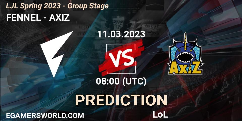 FENNEL vs AXIZ: Betting TIp, Match Prediction. 11.03.23. LoL, LJL Spring 2023 - Group Stage