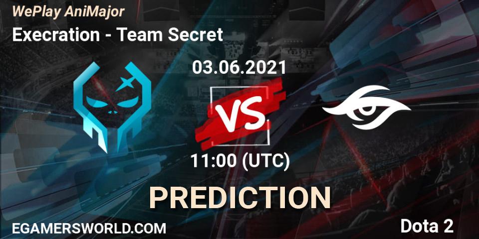 Execration vs Team Secret: Betting TIp, Match Prediction. 03.06.21. Dota 2, WePlay AniMajor 2021