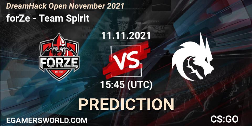 forZe vs Team Spirit: Betting TIp, Match Prediction. 11.11.21. CS2 (CS:GO), DreamHack Open November 2021