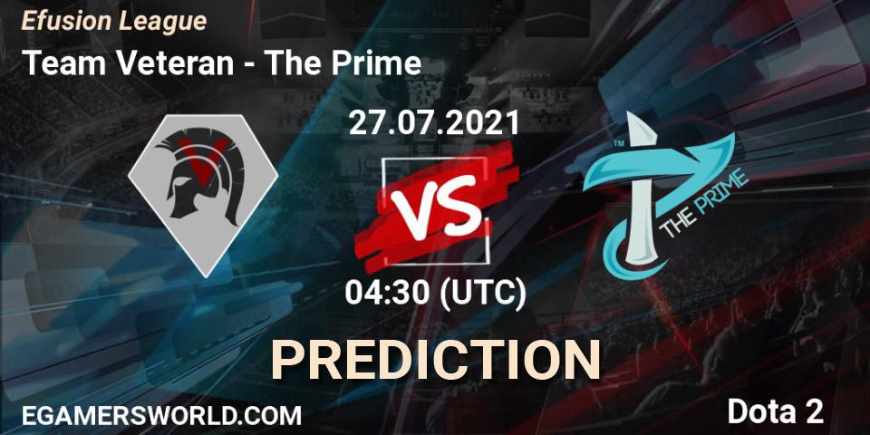 Team Veteran vs The Prime: Betting TIp, Match Prediction. 27.07.2021 at 04:45. Dota 2, Efusion League