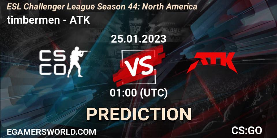 timbermen vs ATK: Betting TIp, Match Prediction. 25.01.23. CS2 (CS:GO), ESL Challenger League Season 44: North America