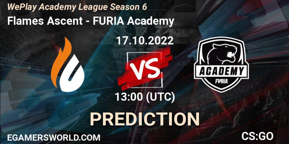 Flames Ascent vs FURIA Academy: Betting TIp, Match Prediction. 17.10.2022 at 13:00. Counter-Strike (CS2), WePlay Academy League Season 6