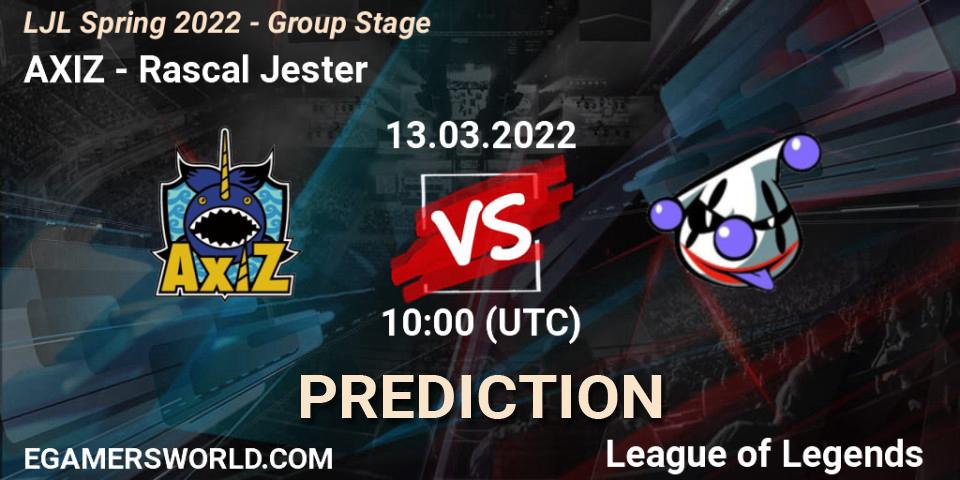 AXIZ vs Rascal Jester: Betting TIp, Match Prediction. 13.03.22. LoL, LJL Spring 2022 - Group Stage