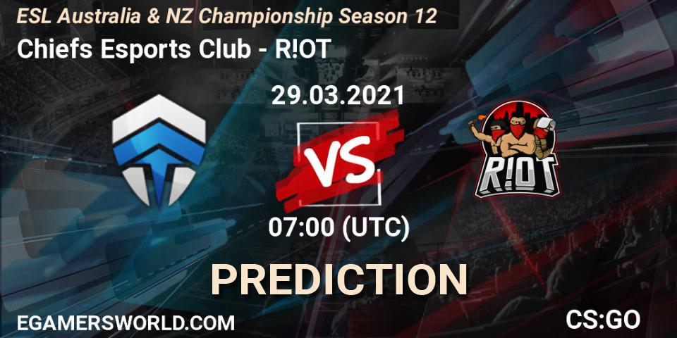 Chiefs Esports Club vs R!OT: Betting TIp, Match Prediction. 29.03.21. CS2 (CS:GO), ESL Australia & NZ Championship Season 12