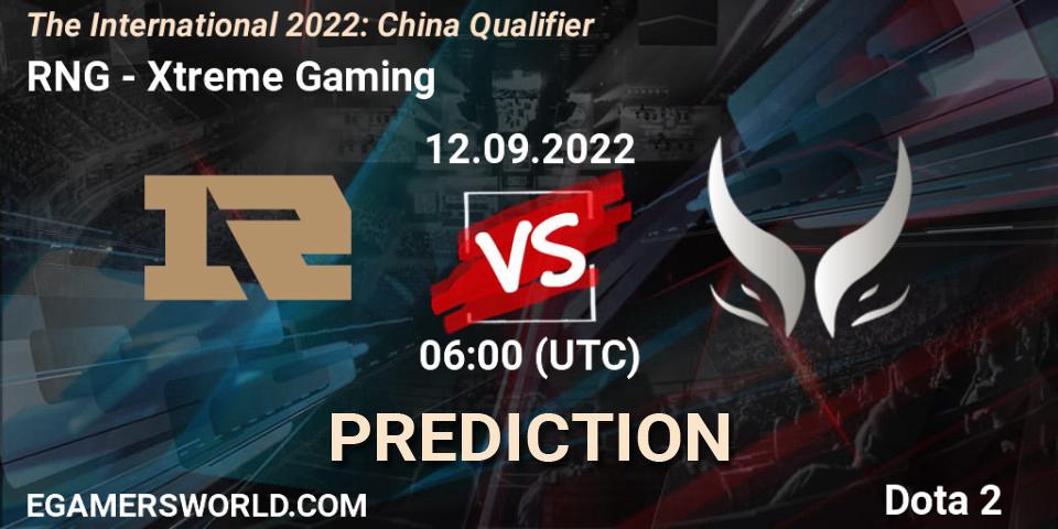 RNG vs Xtreme Gaming: Betting TIp, Match Prediction. 12.09.22. Dota 2, The International 2022: China Qualifier